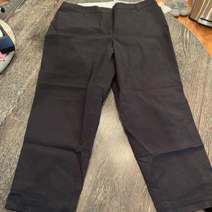 Talbots Black Perfect Crop Slim Leg Capri Pants sz 16W NWT